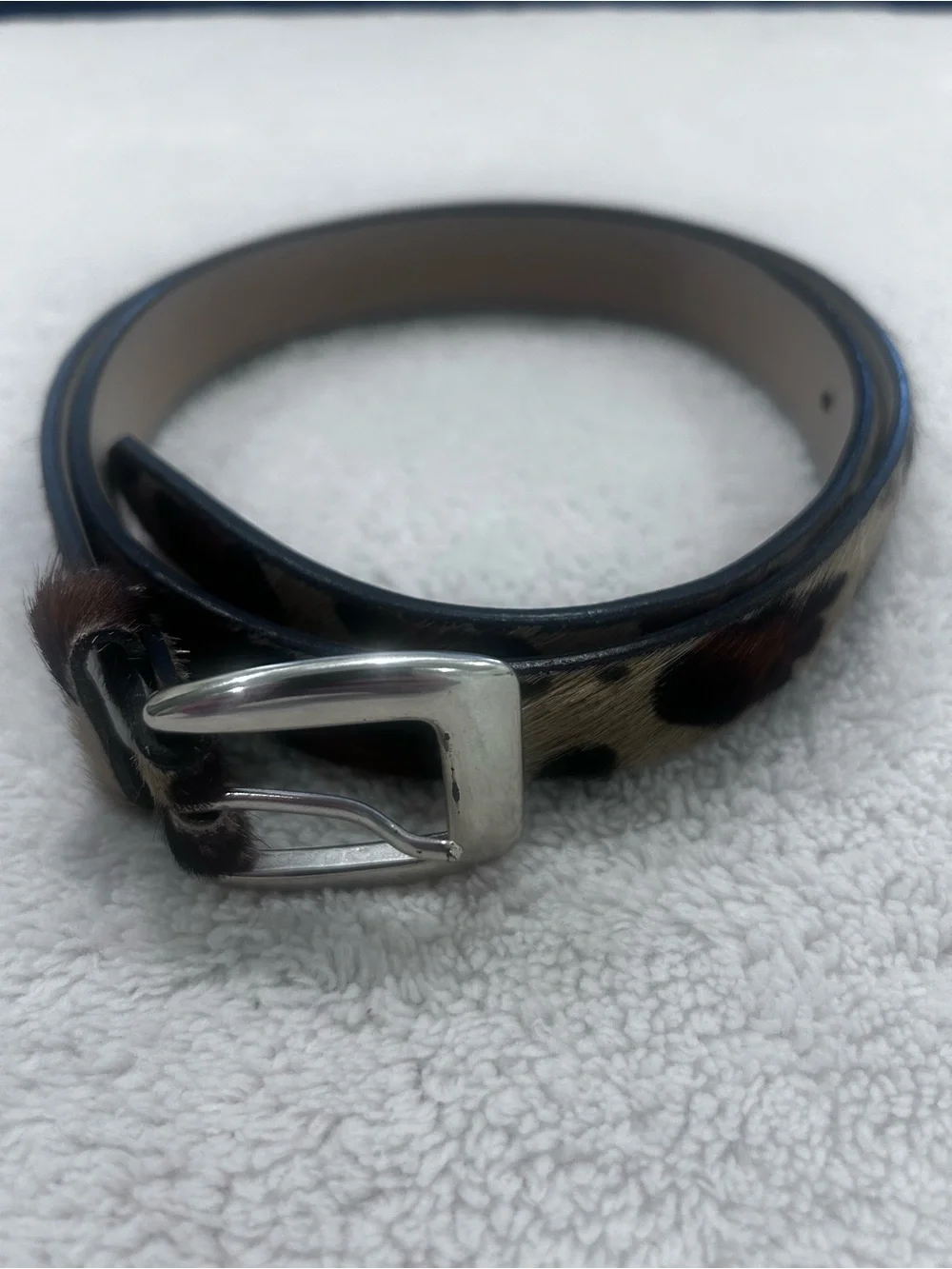 Poshmark Title  Express Leopard Haircalf Genuine Leather Belt Medium Made in USA